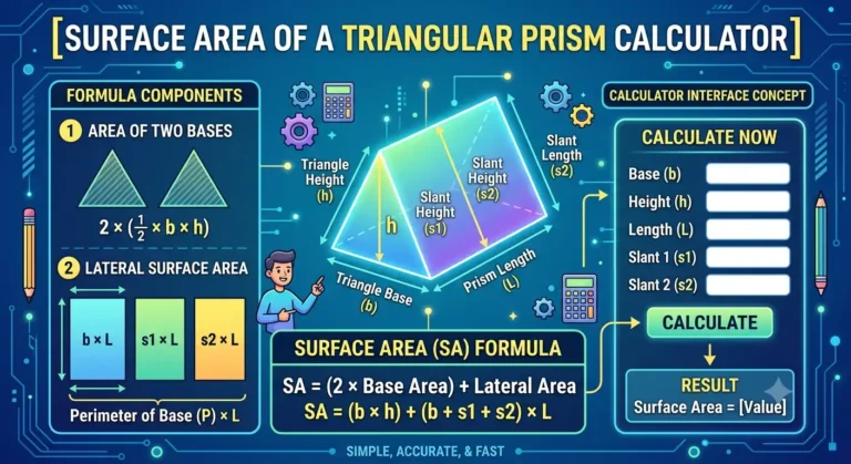 Surface Area of a Triangular Prism Calculator feature image