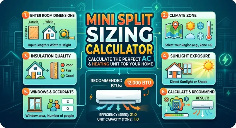 mini split sizing calculator image